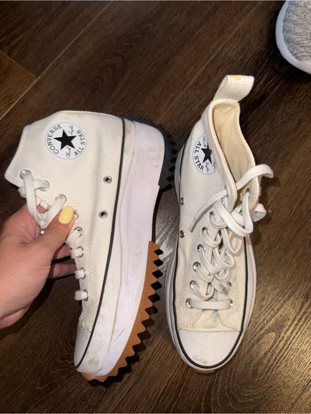 Converse Low Top Sneakers in Cream with Black Trim